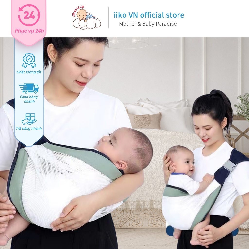 Địu Lưới Cho Bé Thương Hiệu iiko Địu Trẻ Em Dùng Được Nhiều Tư Thế Thích Hợp Với Trẻ Sơ Sinh Từ 0-48 Tháng