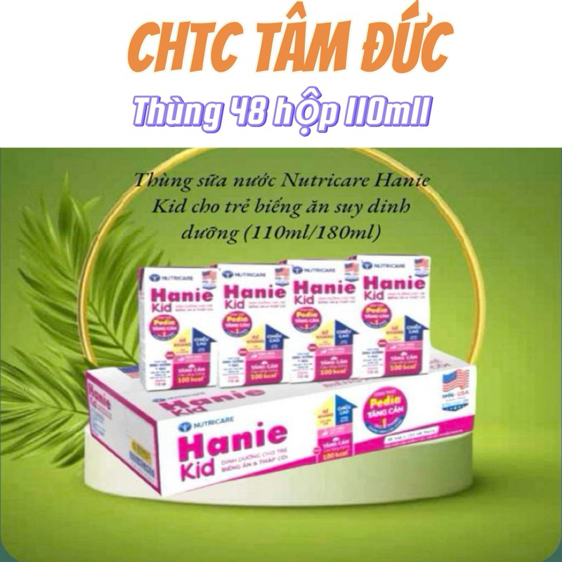 Thùng Sữa Pha Sẵn Hanie Kid 110ml - Cho Trẻ Biếng Ăn và Suy Dinh Dưỡng