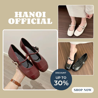 ( Lùi 1sz )Giày Búp Bê Mary Jane, Giày Nữ Bệt Phối Quai Ngang Mũi Vuông Siêu Mềm FullBox ( Có Hỗ Trợ Đổi Size )-N03.