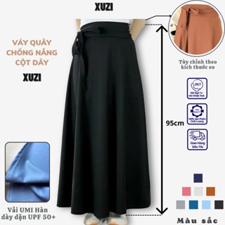 Váy chống nắng nữ umi quây chống nắng nữ dáng xòe có 2 dây buộc dày dặn cản tia UV co dãn 4 chiều nhà XUZI.