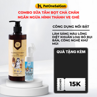 Combo sữa tắm cho Chó Mèo, Bọt chà chân MASTERCARE giúp thú cưng sạch sẽ, thơm tho giảm ve rận