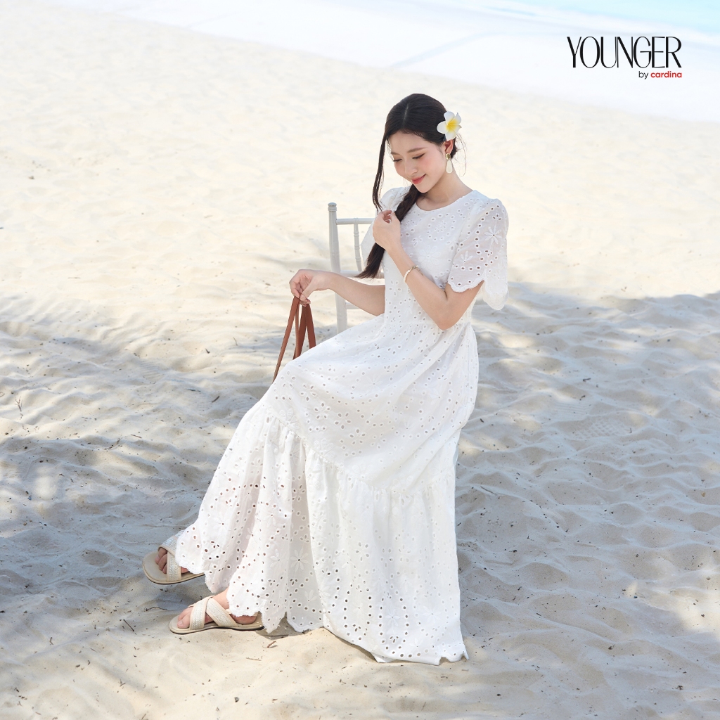 Đầm nữ YOUNGER BY CARDINA chất thô thoáng mát dáng suông 5YVXD14