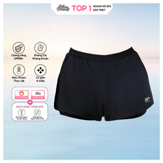 Quần bơi Nữ BIKINI PASSPORT kiểu ngắn hai lớp - màu Đen - BS1015_BL