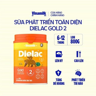 (HSD T2-2028) (Mẫu Mới Có Tích Điểm) Sữa Bột Vinamilk Dielac Gold 2 800g.