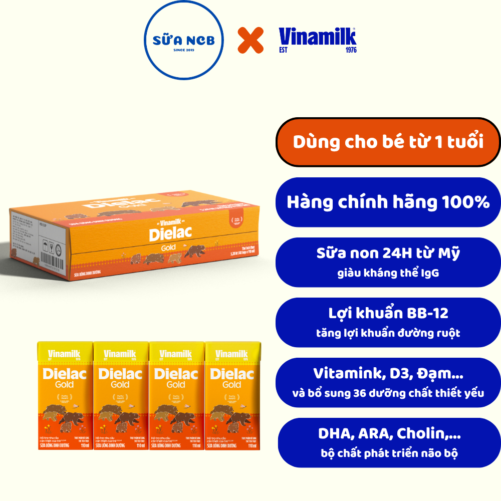 [Chính Hãng] Sữa pha sẵn Dielac Gold chính hãng Vinamilk - Thùng 48 Hộp