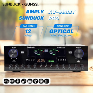 Âm ly bluetooth Sunbuck 999 PRO, âm ly karaoke công suất lớn 900W, 7 kênh, 2 nguồn xuyến cực khỏe, có quạt tản nhiệt