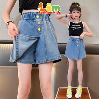 Quần Bò Giả Váy Bé Gái Từ 14-42Kg Đính Khuy Xinh Xắn Dễ Phối Đồ Lâm Kids QV3