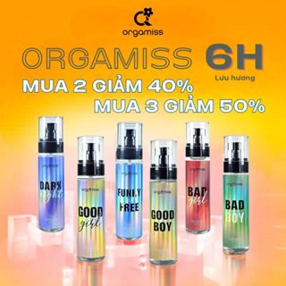 [MUA 3 GIẢM 50%] Body Mist Nước Hoa Hữu Cơ Khử Mùi Nam Nữ ORGAMISS - Chai Xịt 105ML Và 30ML - Thơm Body mist unisex