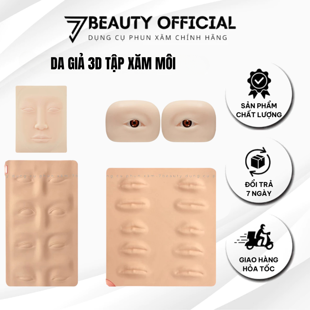 Da Giả 3D Tập Xăm Môi- Mí Mắt - Lông Mày