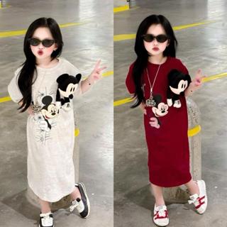 D55-[Tom&Nau Kids] Đầm thun Mic.k cho Bé gái (TẶNG KÈM GẤU) Size từ 8-35Kg