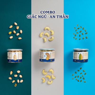 [Combo Giấc Ngủ – An Thần] Combo 3 món mini size (Hạt điều, Hạt dẻ, Bí xanh)