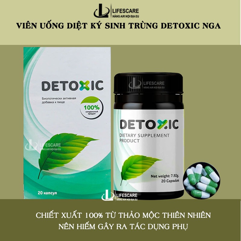 [Thanh lý] Viên uống diệt ký sinh trùng Detoxic của Nga, hết hôi miệng, thải độc cơ thể,  20 Viên