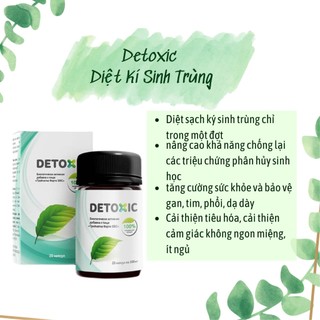 [Thanh lý] Viên uống diệt ký sinh trùng Detoxic của Nga, hết hôi miệng, thải độc cơ thể,  20 Viên