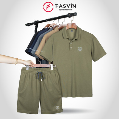 Bộ Thể Thao Nam Synthetic Logo FASVIN Dày Dặn Thoáng Mát AB25672.HN