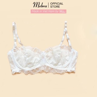  CICI | Áo lót ren hoa nữ trắng hoa có gọng cup ngang nửa quả nâng ngực gợi cảm cao cấp Mebra 
