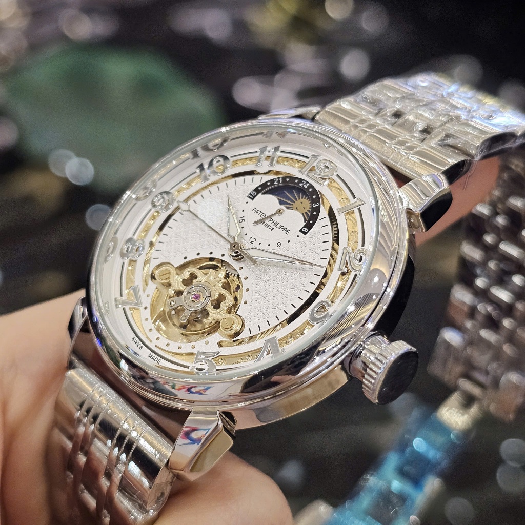 Đồng Hồ Nam PT Philipers Núm Lồi Máy Cơ Japan Cao Cấp Đầy Đủ Hộp,Sổ,Thẻ ( Bảo Hành 3 Năm)