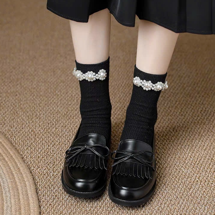 Giày Loafer Nữ Đế Cao Đính Nơ Xinh Xắn Giày Lười Nữ Thời Trang Style Hàn Quốc Cao Cấp