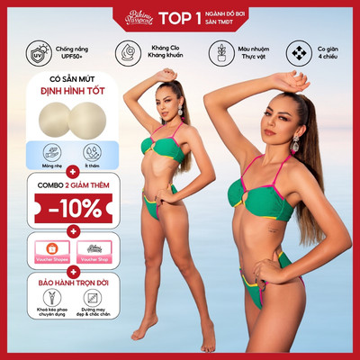 Đồ bơi Nữ BIKINI PASSPORT kiểu hai mảnh LIMITED EDITION 03 - màu Xanh TU - MGI03_TU
