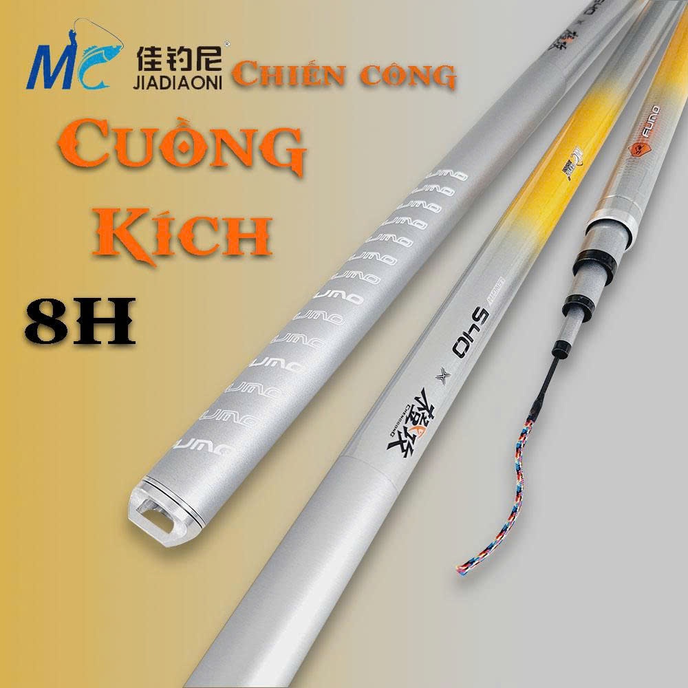 Cần câu cá-cần câu tay 8H CHIẾN CÔNG CUỒNG KÍCH chiều dài 3m6 -4m5-5m4-6m3-7m2 tặng kèm 1 ngọn