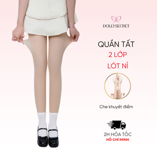 Quần Tất 3D Che Khuyết Điểm 2 Lớp Mùa Đông DOLLY SECRET T40 Siêu Dai Quần Tất 2 Lớp Giữ Ấm  Thon Gọn Thật Chân