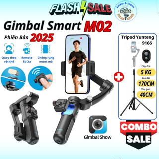  Gimbal M02 - Gymbal điện thoại chống rung hỗ trợ quay phim chụp ảnh chuyên nghiệp xoay 360 độ 