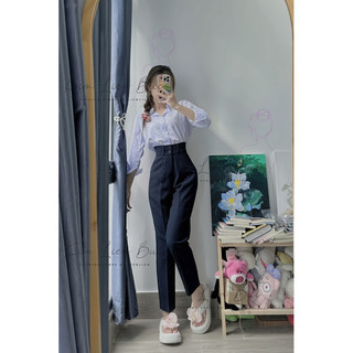 [Mã XĐ2] Quần Tây Xanh Đen 2 Nút