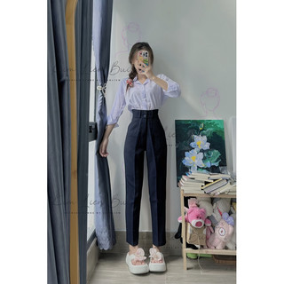 [Mã XĐ2] Quần Tây Xanh Đen 2 Nút