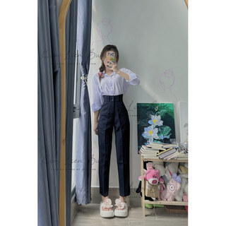 [Mã XĐ2] Quần Tây Xanh Đen 2 Nút