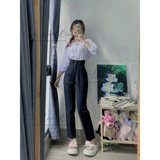 [Mã XĐ2] Quần Tây Xanh Đen 2 Nút