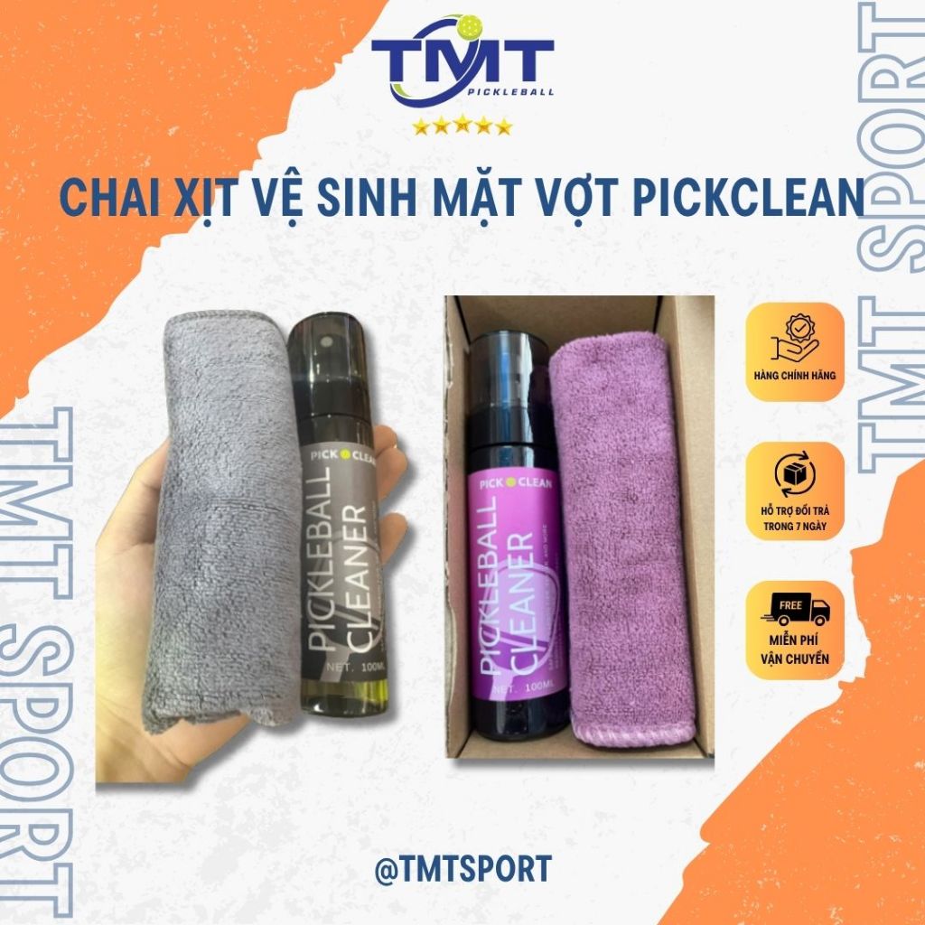 Dung Dịch Vệ Sinh Mặt Vợt Pickleball PickCLean, Xịt vệ sinh làm sạch mặt vợt Pickleball