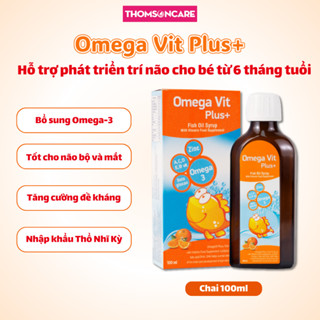 Bổ sung Omega 3 DHA EPA - Omega Vit Plus từ dầu cá, khoáng chất vitamin thiết yếu cho trẻ - Nhập khẩu từ Châu Âu