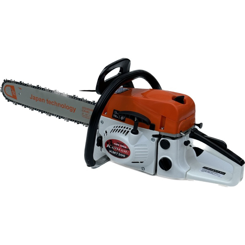 máy cưa sích chạy xăng kasmasu -KM7300- lam dài 55cm xích 34 mắt nhông đồng tiền