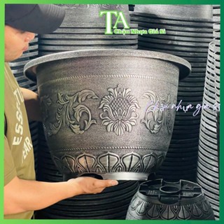 Chậu nhựa giả BẠC,Chậu trồng cây,hoa,sen,súng,thả cá bằng nhựa cao su cao cấp,bền,đẹp