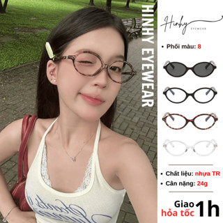 Gọng kính oval tròn LyP cao cấp [Có nhận lắp cận] thời trang Y2K da beo giả cận nữ Tiệm Kính Hinhy