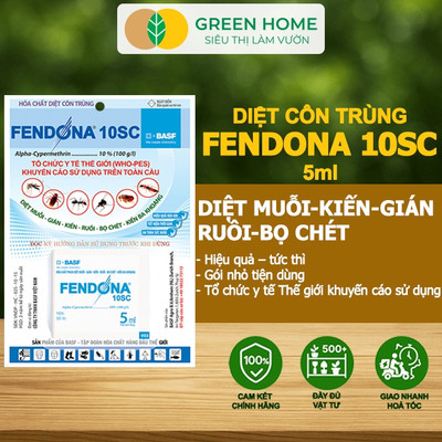 Thuốc Diệt Muỗi GreenHome, Fendona 10sc, Gói 5ml, Hiệu Quả, Không Mùi, Dễ Dùng, Diệt Ruồi, Kiến
