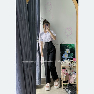 [RT] Quần Tây Ống Rộng 1 Nút Cài Thẳng