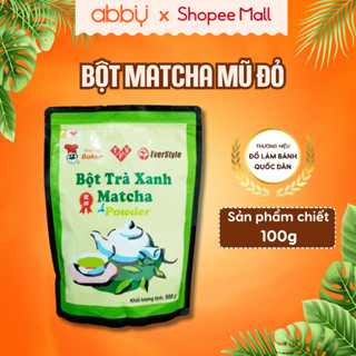 [ABBY] Bột Matcha Mũ Đỏ Gói Lẻ 100g  – Bột Trà Xanh Hương Nhài Dùng Làm Bánh, Pha Chế Đồ Uống Tiện Lợi