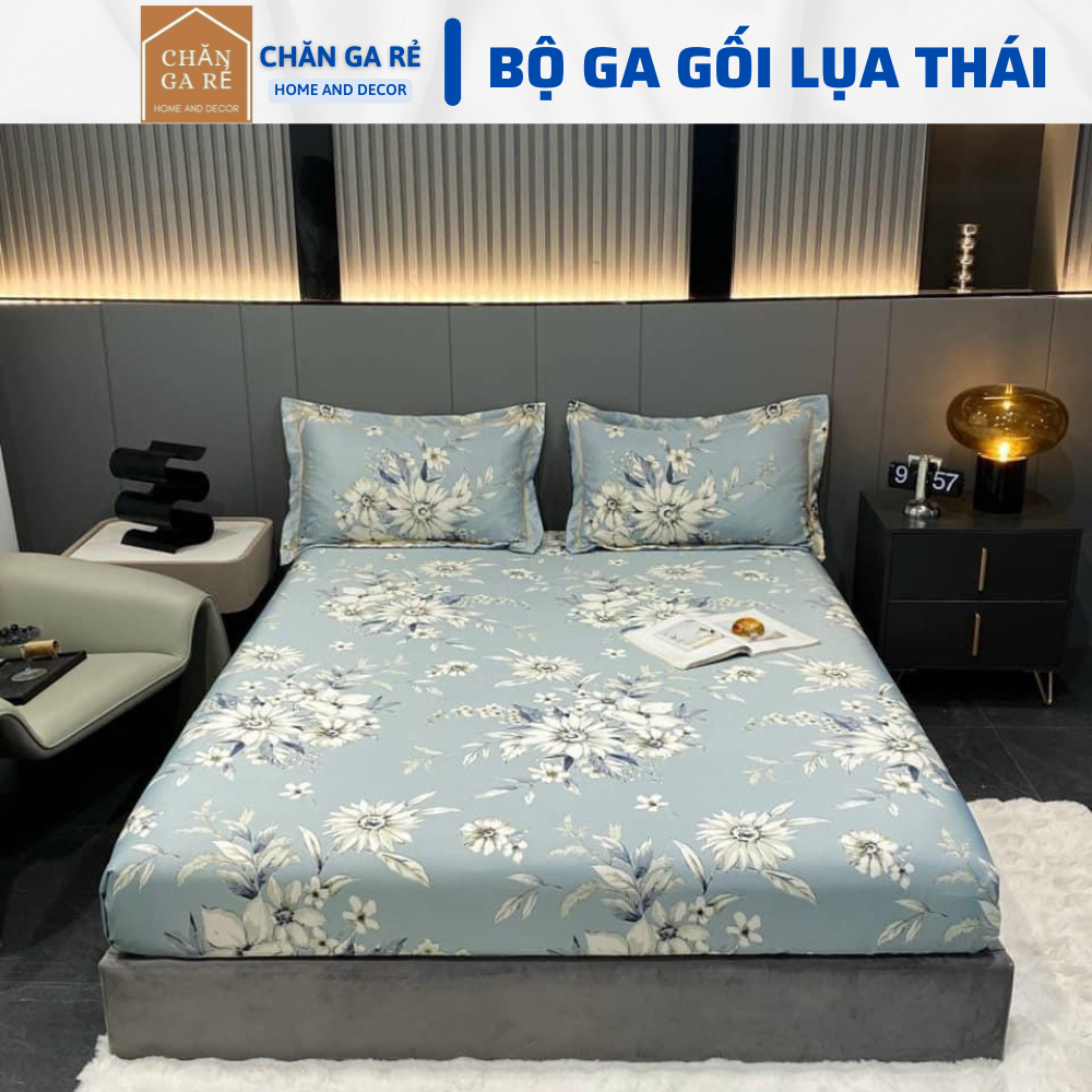(Đệm 20cm)Bộ 3 món ga gối lụa Thái nhập khẩu dày 20cm, chất liệu mềm mịn, thoáng khí, đẹp mắt và sang trọng.