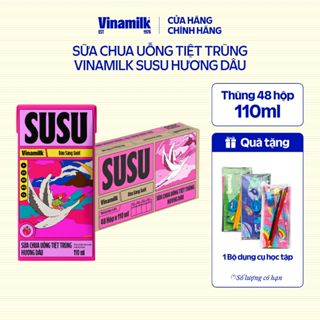 Thùng Sữa chua uống Susu hương dâu 110ml - 48 hộp/ thùng