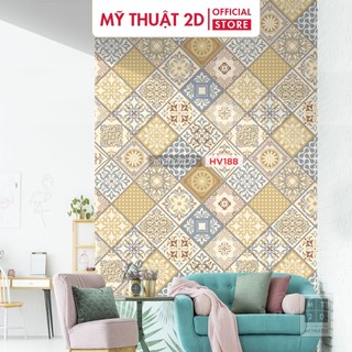  Decal gạch bông dán bếp dán tường decor nhà cửa tiệm quán kt 120x60cm set 