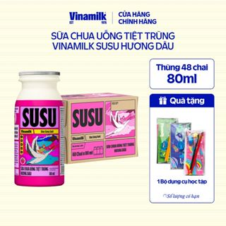 Sữa chua uống hương dâu Vinamilk Susu - Thùng 48 chai 80ml