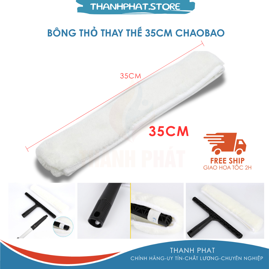 Tấm lau kính thay thế 35cm ( Bông thỏ cao cấp )