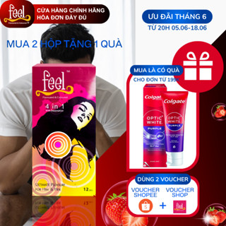 Bao cao su Feel 4 in 1 12 bao | Bao cao su kéo dài quan hệ | Bao cao su có gai và gân