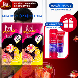 Bộ 2 Hộp Bao cao su Feel 4 in 1 12 bao | Bao cao su kéo dài quan hệ | Bao cao su có gai và gân