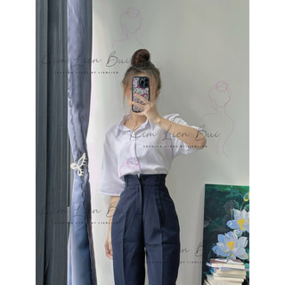 [Mã XĐ1] Quần Tây Xanh Đen 1 Nút Cài Thẳng