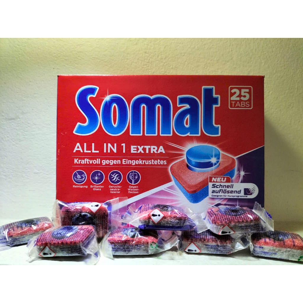 (Viên lẻ) Viên rửa bát Somat nhập khẩu Đức -  viên rửa bát somat đức all in 1 (gồm muối, bóng, bột)