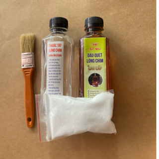 Combo dầu quét lồng+nước tẩy mốc+ chổi quét lồng chim - lồng chim nhà làm