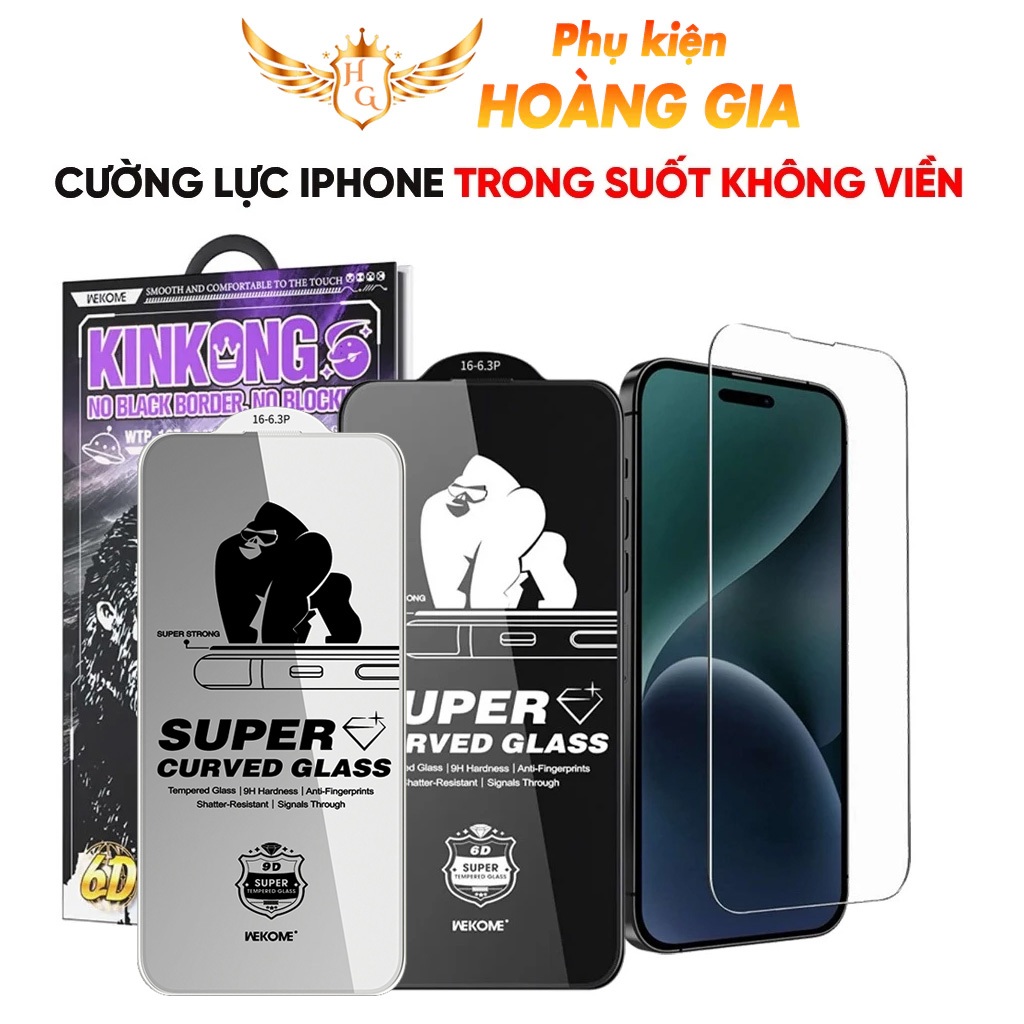 Kính cường lực Kingkong không viền Full màn iphone 15Plus 15 Promax 14Pro 16 Pro max 17 pro max 13