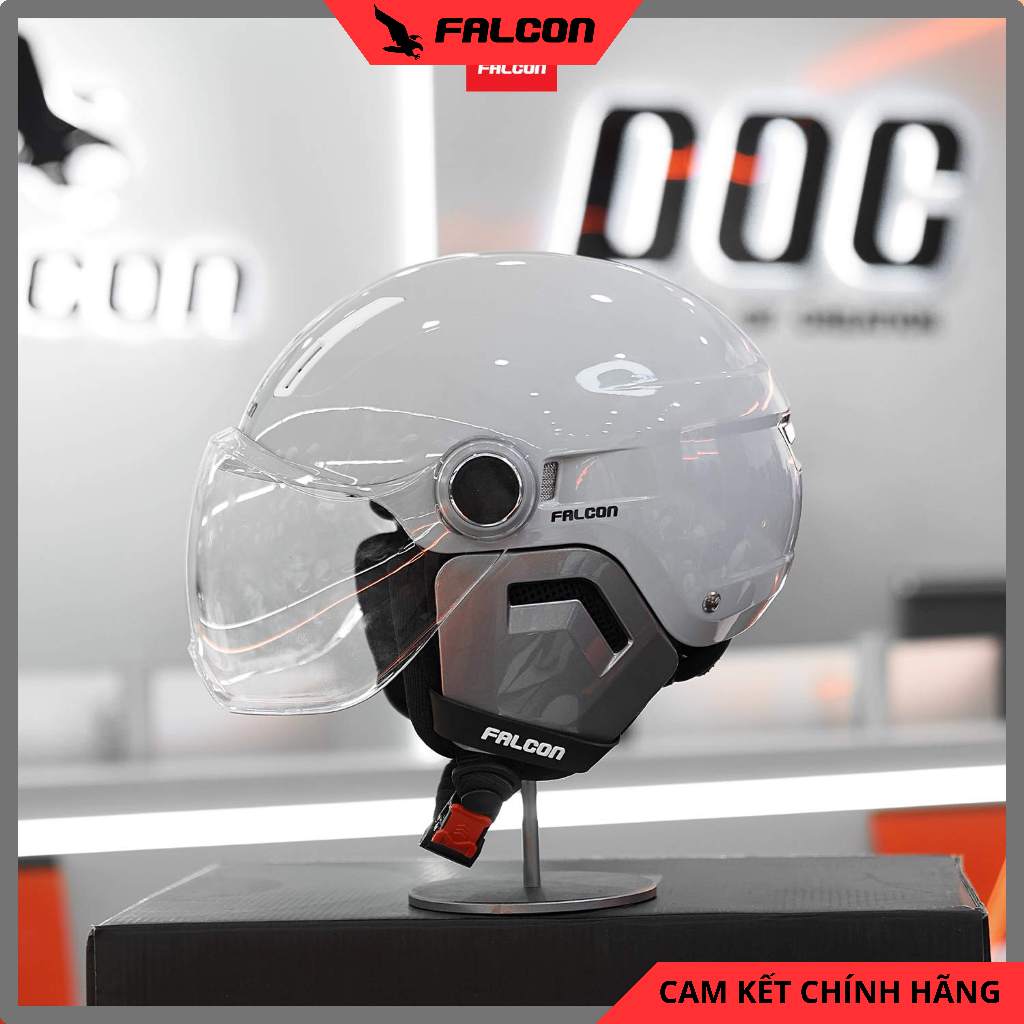 [Hỏa Tốc HCM] Nón Bảo Hiểm Nữa Đầu Falcon F17 Chính Hãng
