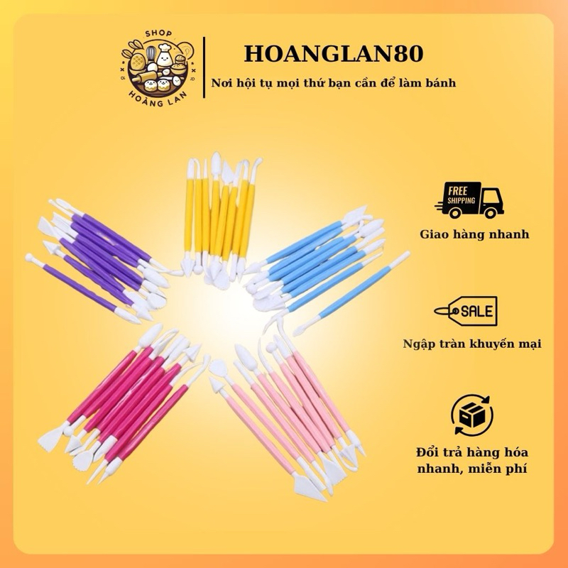 Bộ dụng cụ 8 món tạo hình đất sét đa năng